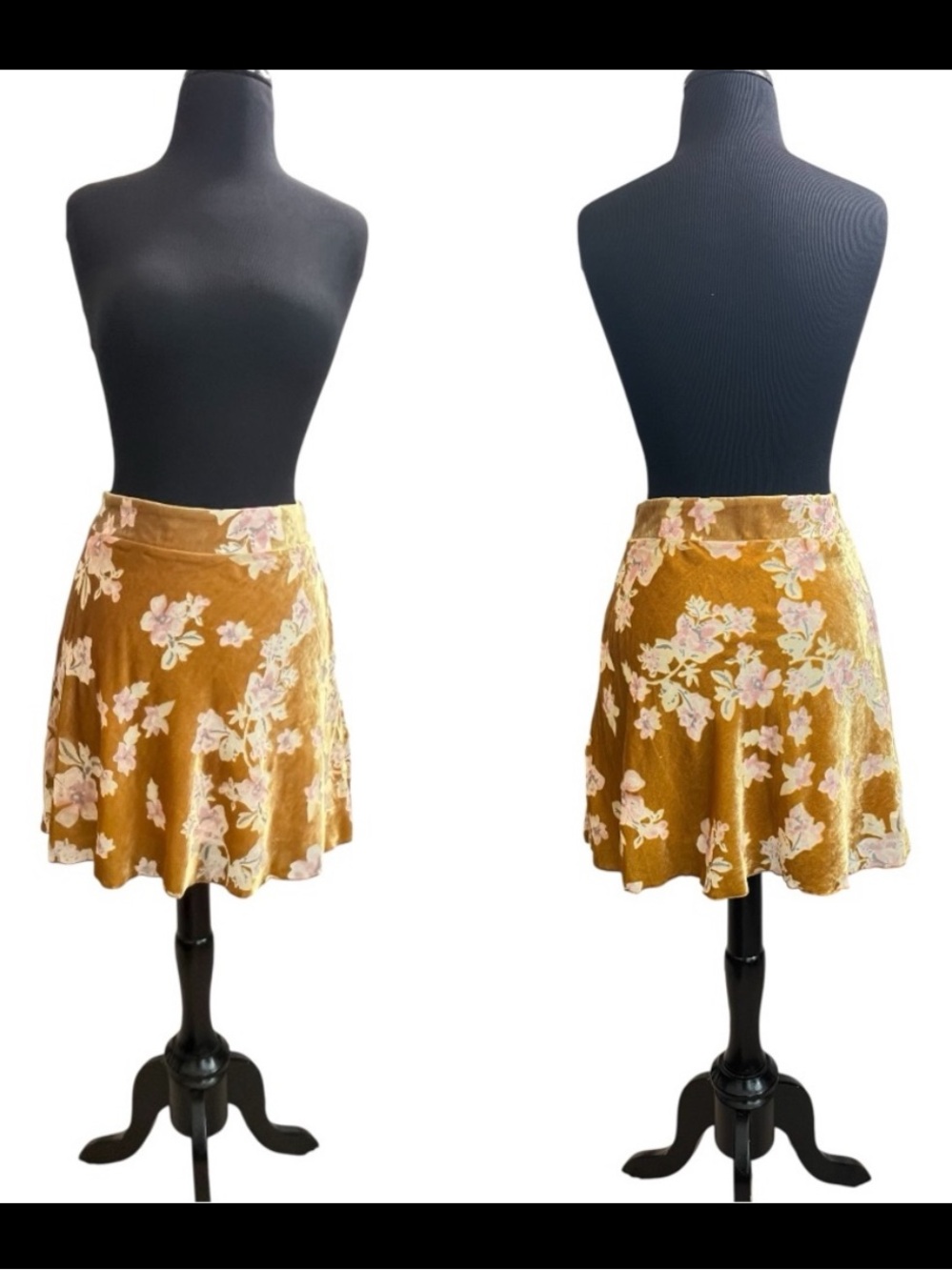 Free People Margaux Velvet Burnout Mini Skirt - Size 4 Floral